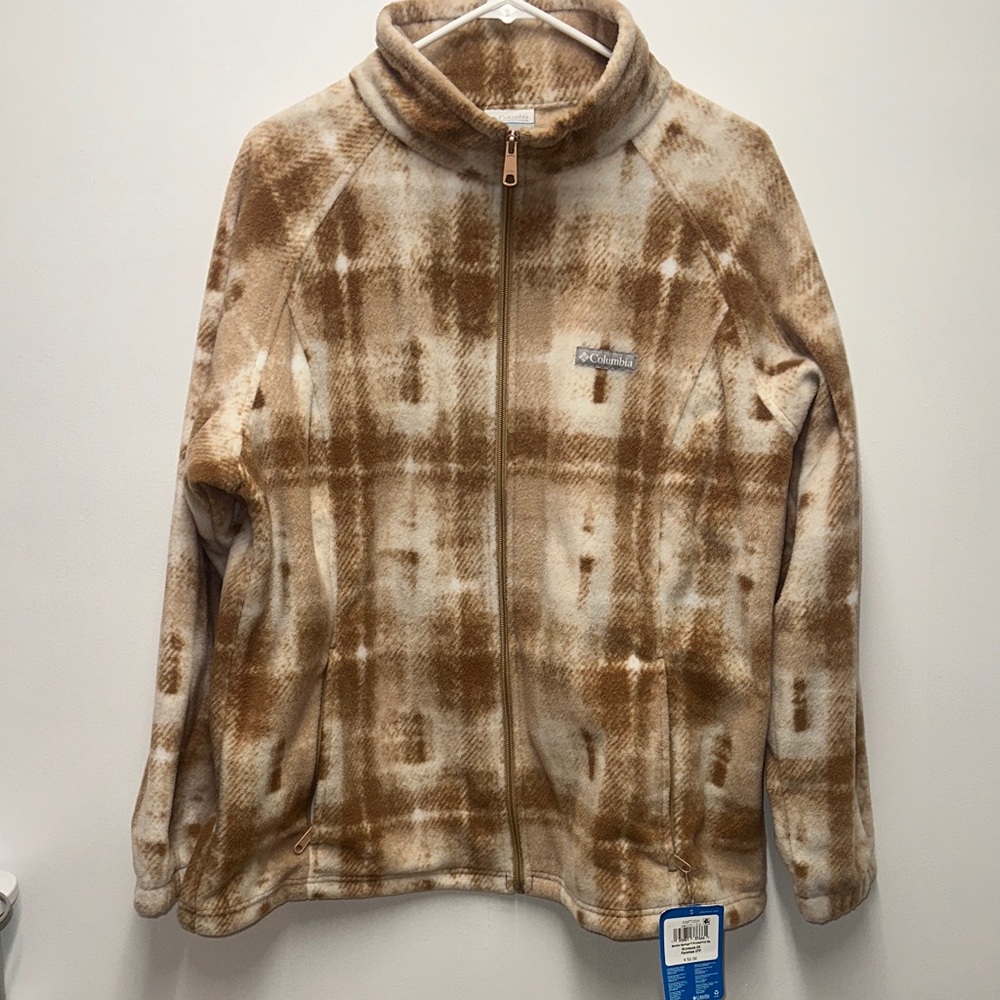 Columbia Brown and Cream Fleece Jacket